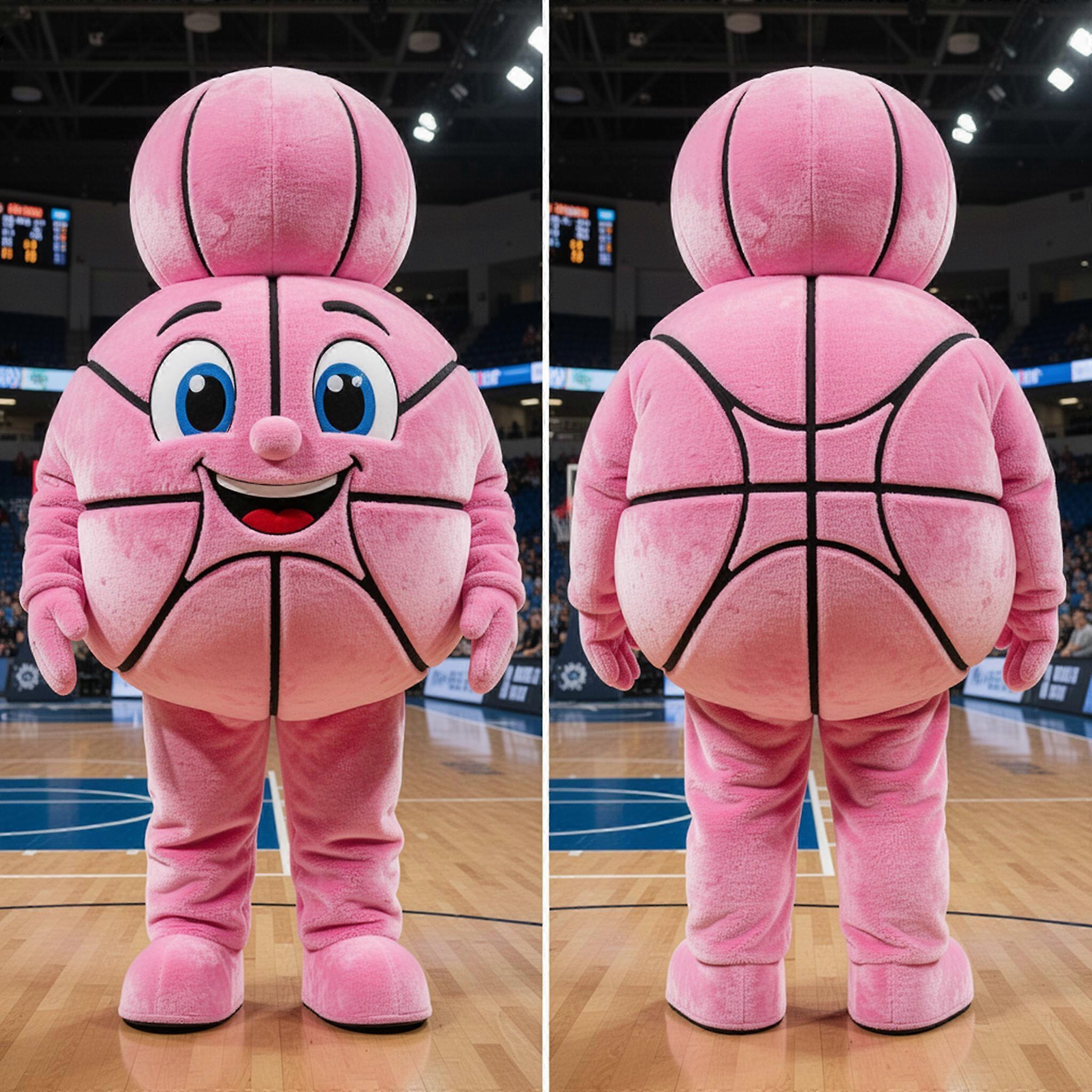 MASTICOT Pink Rounded Basketball Ball Mascot