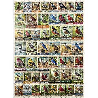 Serie „Staatsvögel“: Collage mit 50 Staatsvögeln, Band 1 – Premium-Puzzle für Erwachsene VRE354