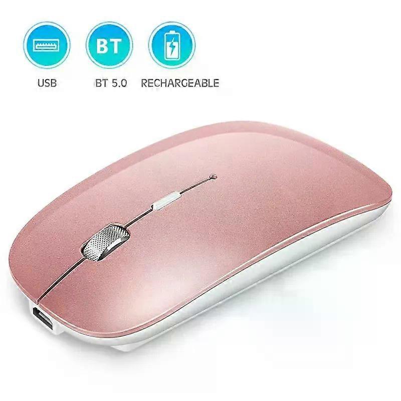 ZRUXE 1600DPI Wireless 2.4G Bluetooth-compatible Laptop Optical Mouse Computer Mouse - Pink