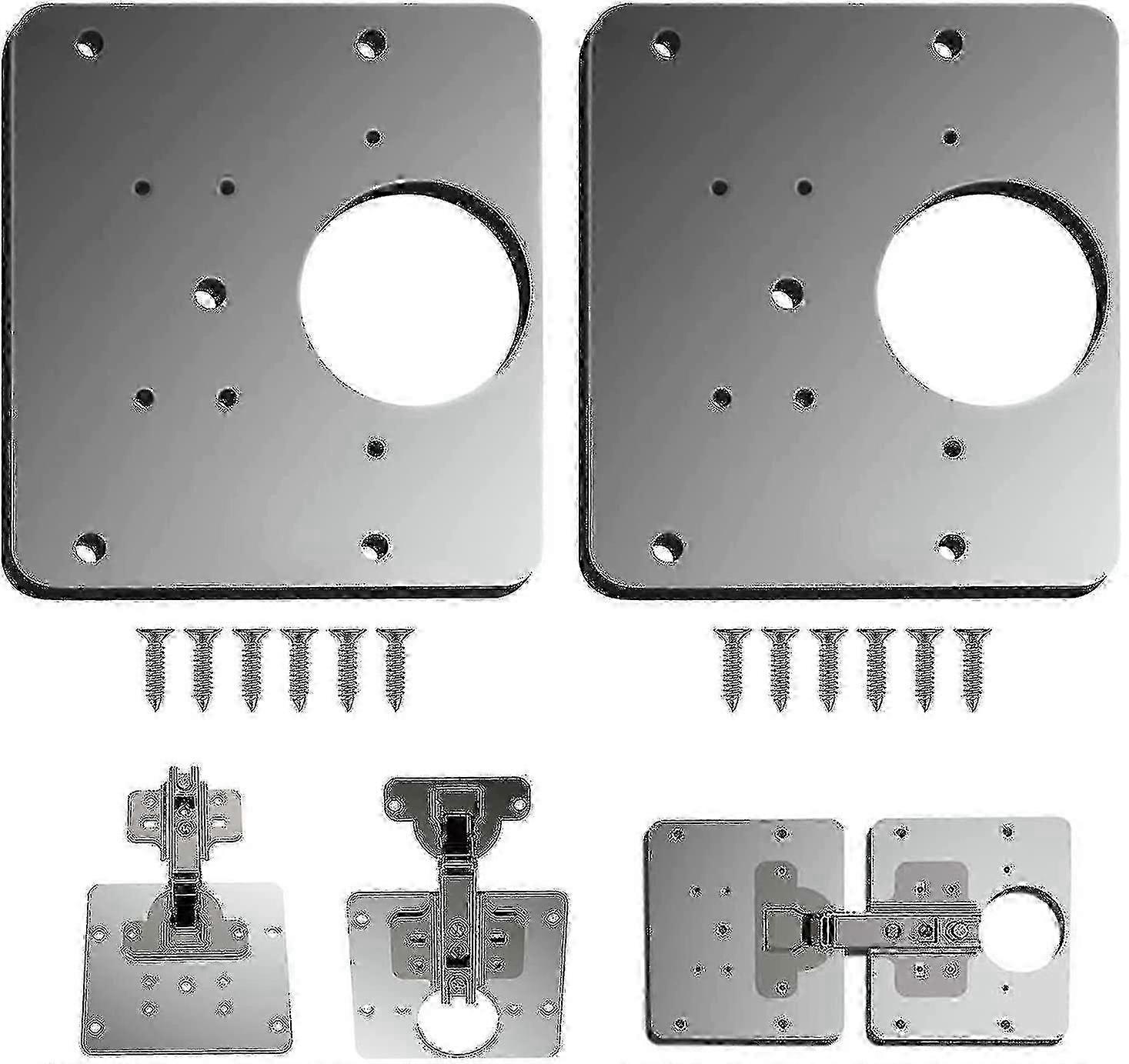 Cabinet Hinge Repair Plate - Metal Bracket Kit