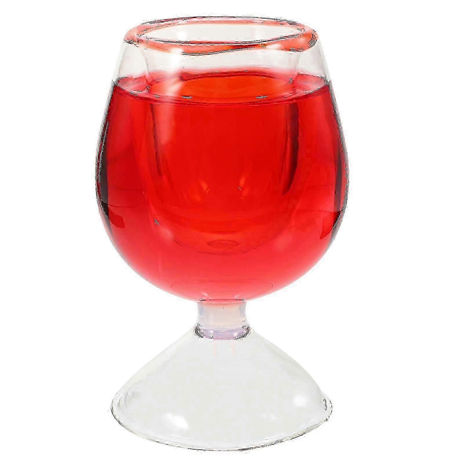 Funny Interactive Tricky Liquid-filled Wine Glass, Special Prank Prop for Practical Jokes