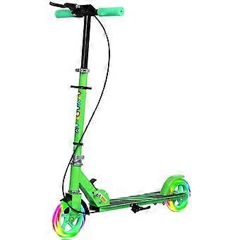 Kinderroller, Doppelbremse, Metallrahmen, Fußstütze, faltbar, 3–8 Jahre, grün