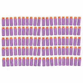 100 dardos EVA macios, design curto universal, recargas de espuma de alta densidade para brinquedos de tiro, roxo, seguro e não tóxico acessório de jogo