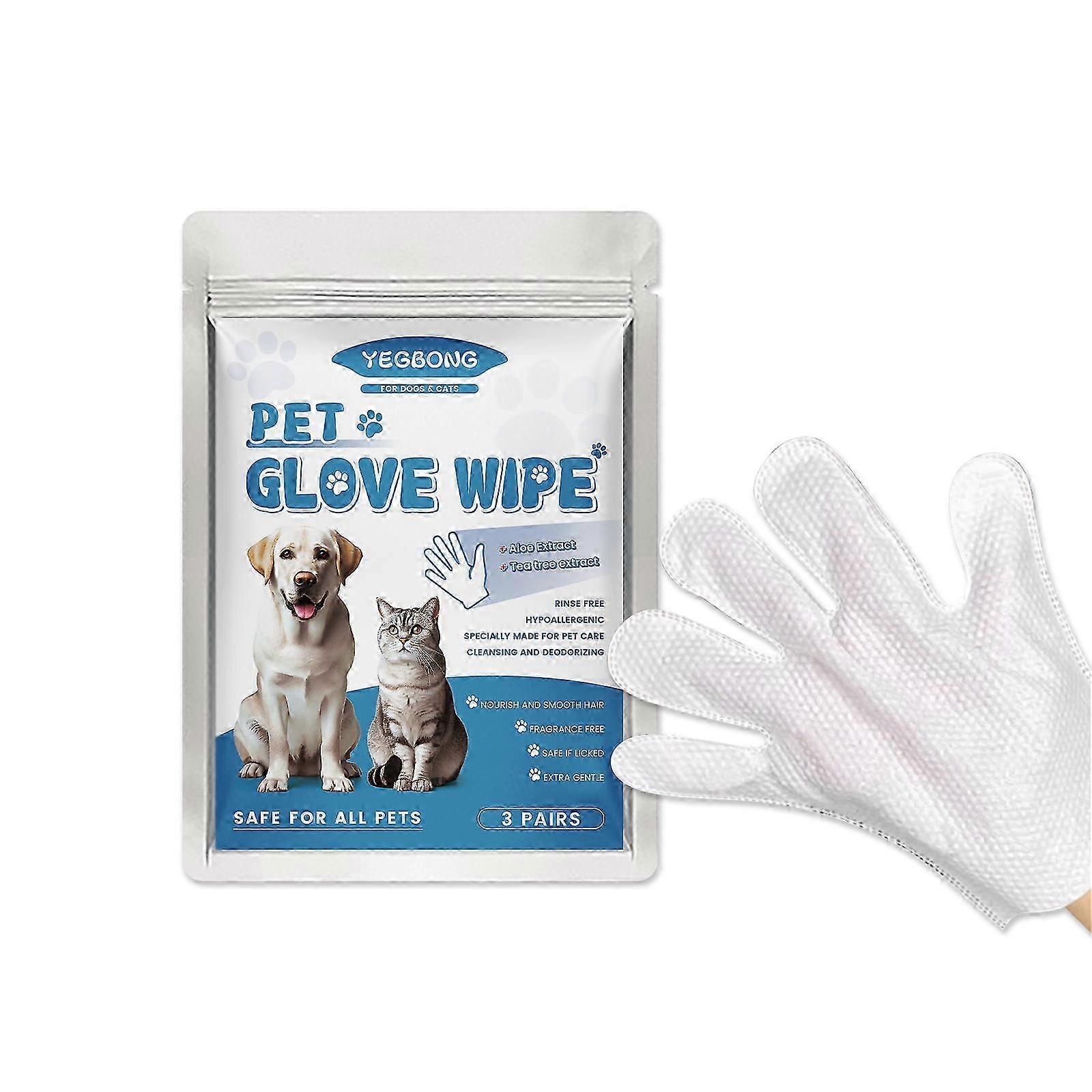 No-Bath Pet Wipe Gloves