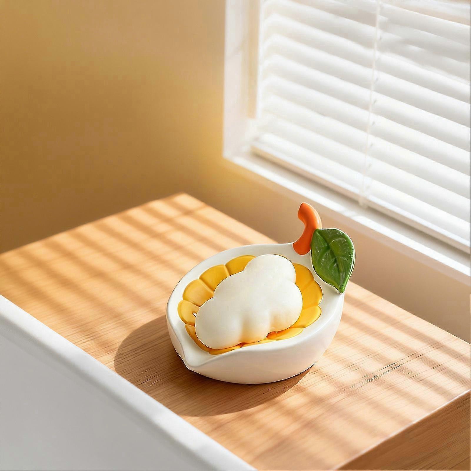 Lemon Shape Soap Box With Drainage