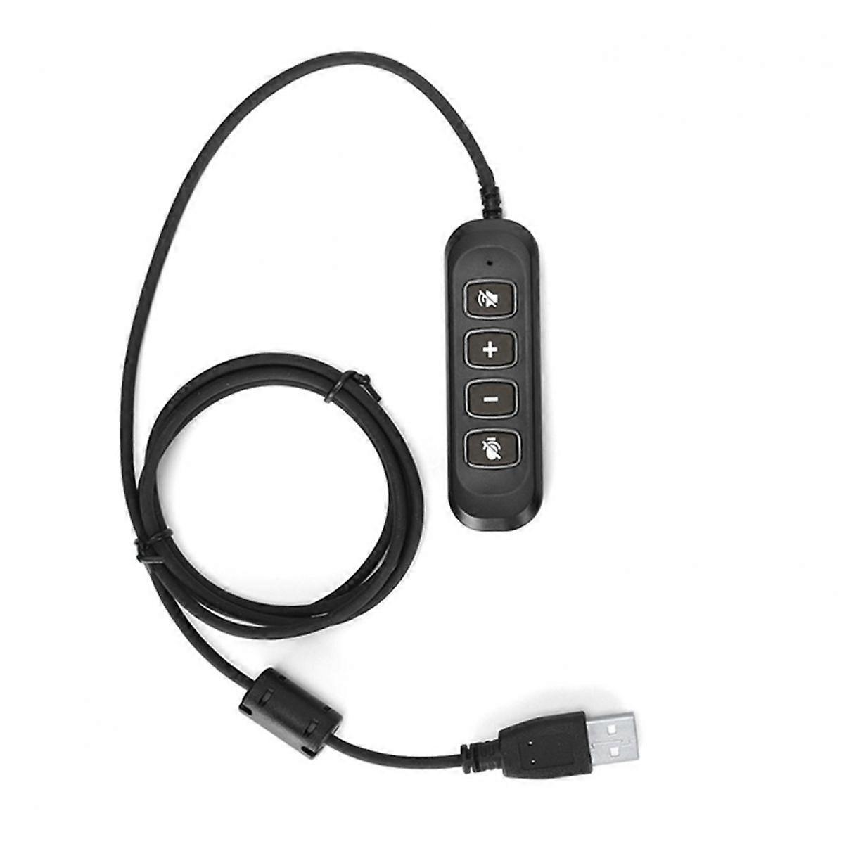 Lightweight USB Headset Adapter with Mic Mute Inline Controls for Call Centres