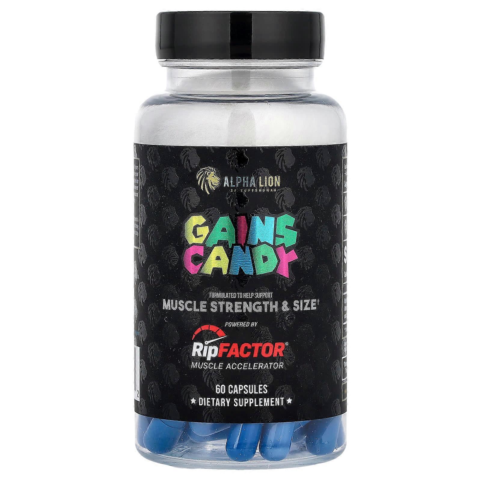 ALPHA LION, Gains Candy, RipFactor, 60 Capsules