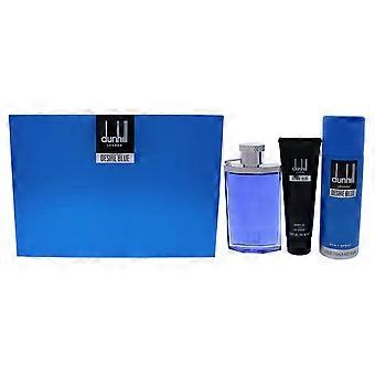 Alfred Dunhill Desire Blue By Alfred Dunhill For Men - 3 Pc Gift Set 3.4oz Edt Spray, 3oz Shower Gel, 6.6 Oz Body Spray