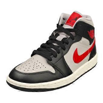 Nike Air Jordan 1 Mid Womens Fashion Trainers in Black Grey