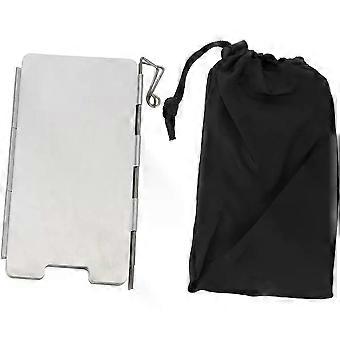 Portable Aluminum Alloy Cooker Stove Wind Screen Adjustable Length for Outdoor Camping and Picnic, Lightweight Folding Bbq Windshield Simple Design