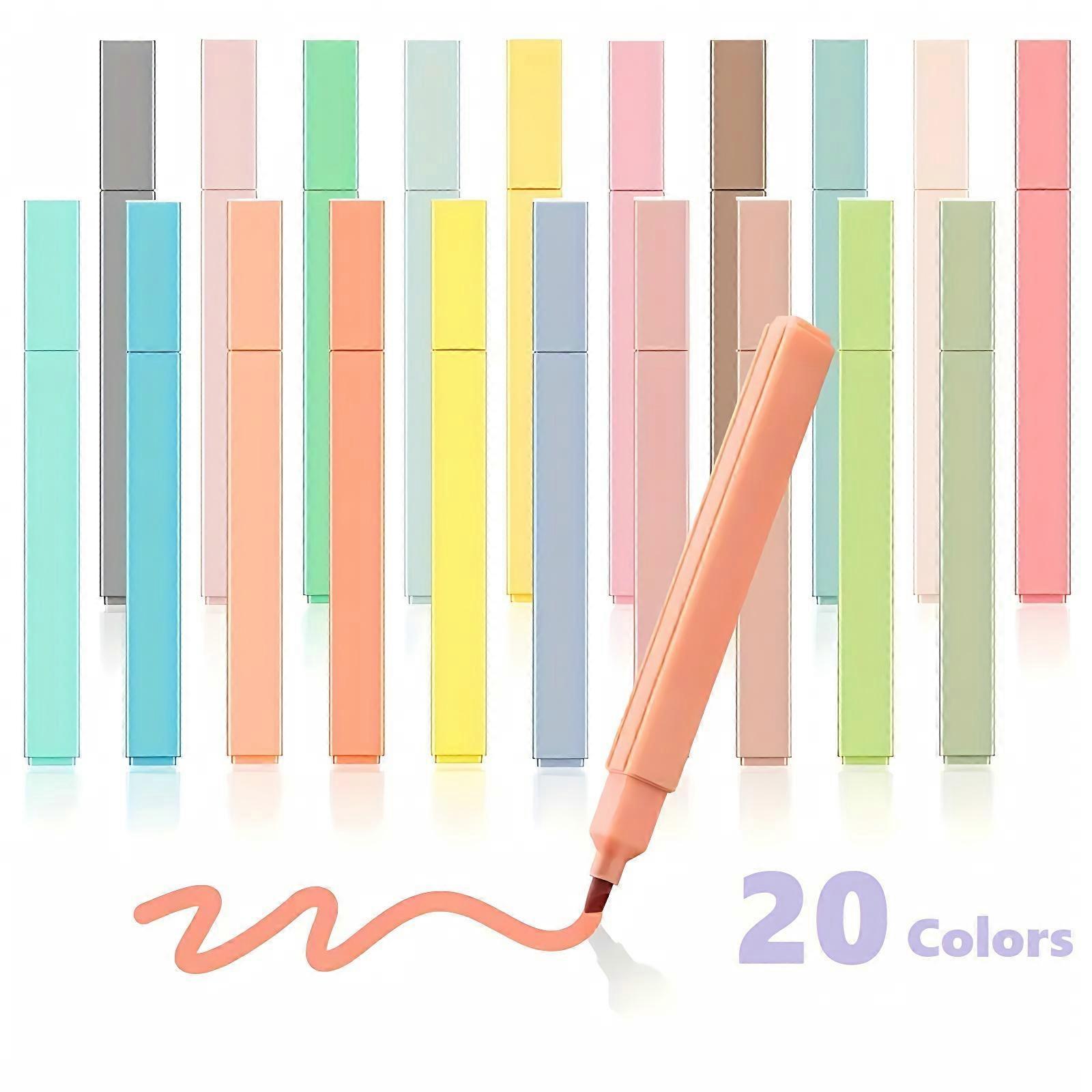 Pastel Chisel-Tip Highlighter Pens for Notes and Journals