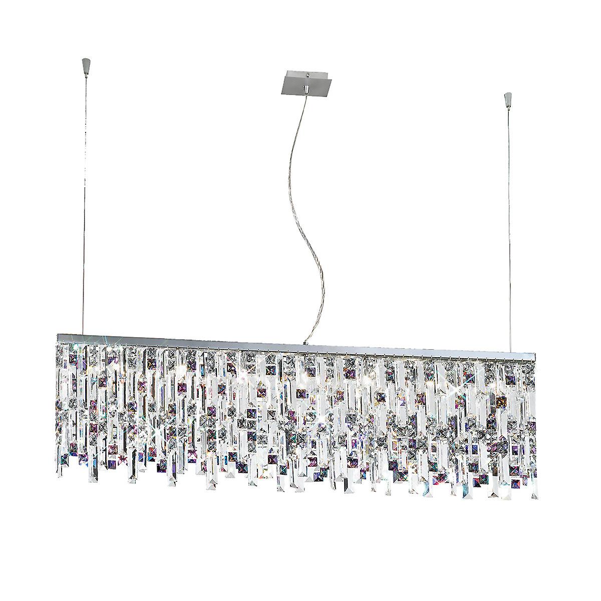 Prisma Crystal Pendant Ceiling Light 10 Light Chrome