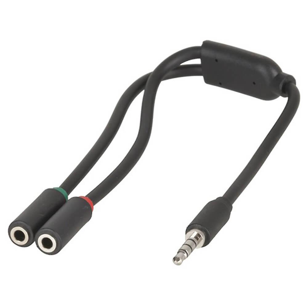 Standard Quality Audio Lead Plug 3.5mm 4Pole to 2 Socket 250mm A/V Accessories