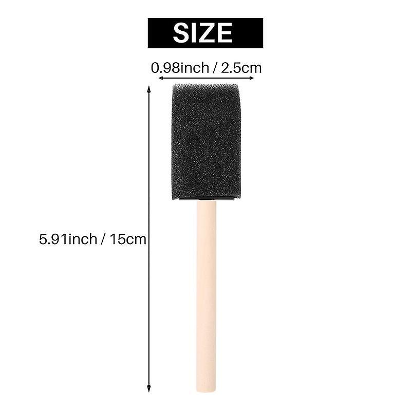 60Pcs Small Foam Paint Brush Sponge Foam Brush Painting Set Wood Handle 1 Inch Paint Brushes Painti