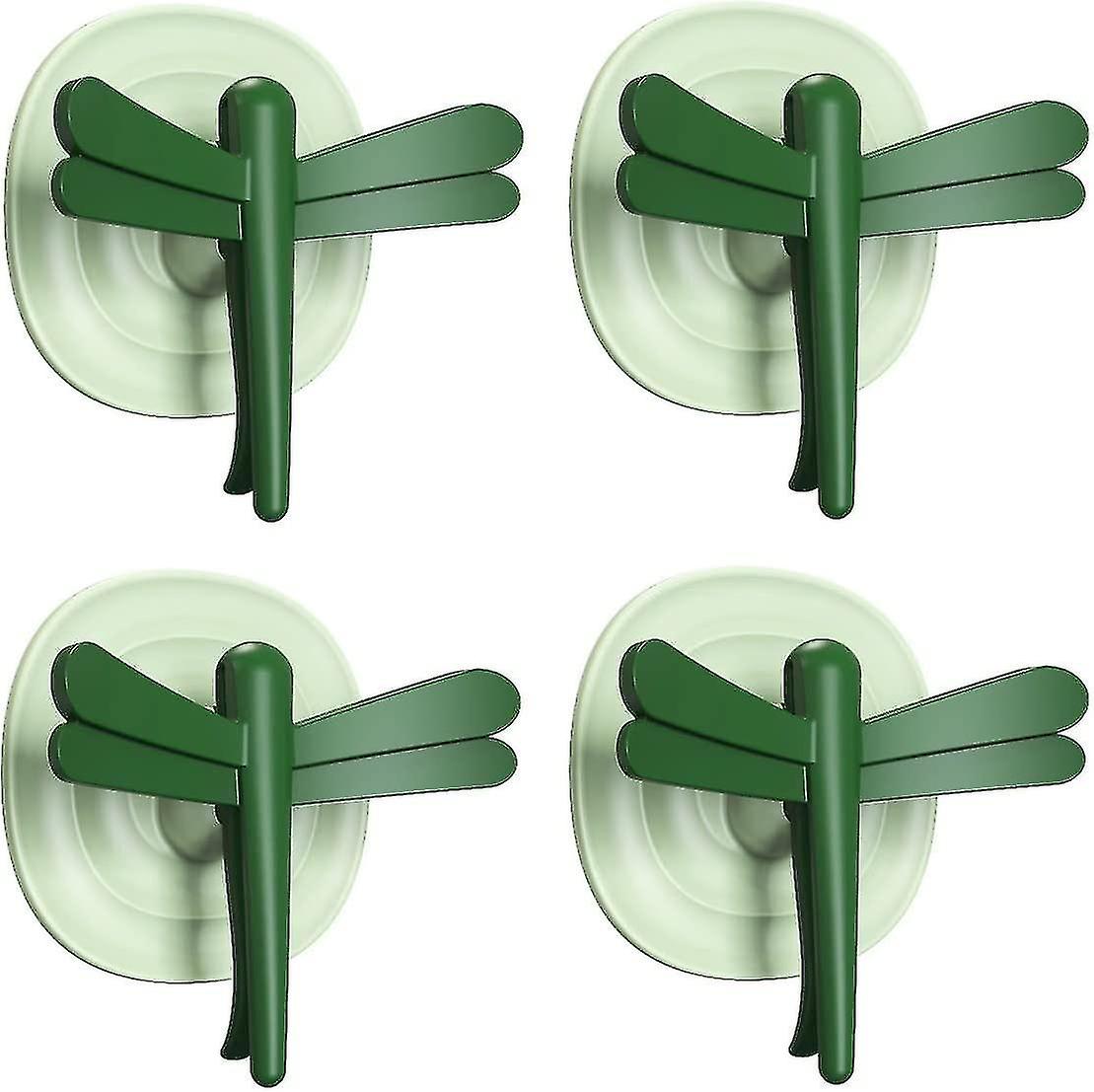 4pcs Adhesive Wall Hooks 15kg(max), Removable Multifunction Dragonfly Hooks, Plastic Wall Hooks