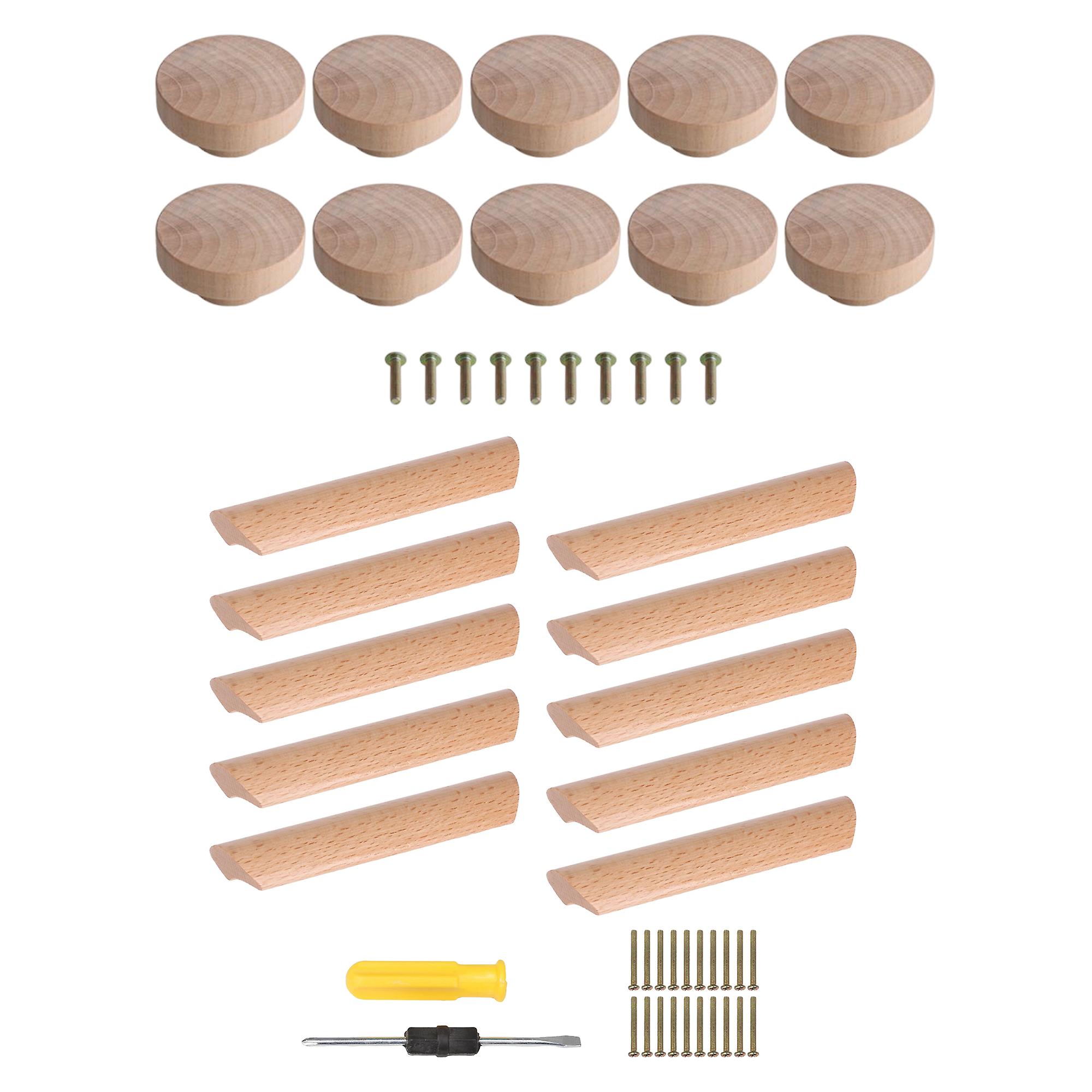 20Pcs DIY Furniture Drawer Pulls Handles Kit with Round Cabinet Knobs