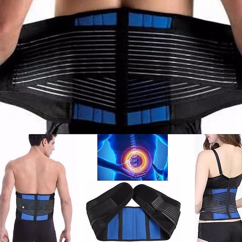Adjustable Double Pull Lumbar Support Lower Back Belt Brace Pain Relief-