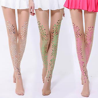 Frauen Sheer Strumpfhose Glitzer Metallic Fischschuppen Pailletten Print Cosplay Strumpfhosen