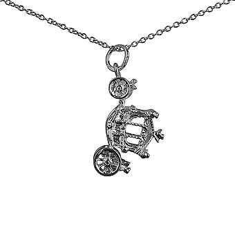 Silver 15x22mm Coronation Coach Pendant with a rolo Chain...