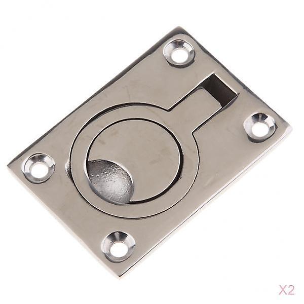 2x Floor Latch - 316 Stainless Steel Ring Pull Handle Marine Lifting Handle