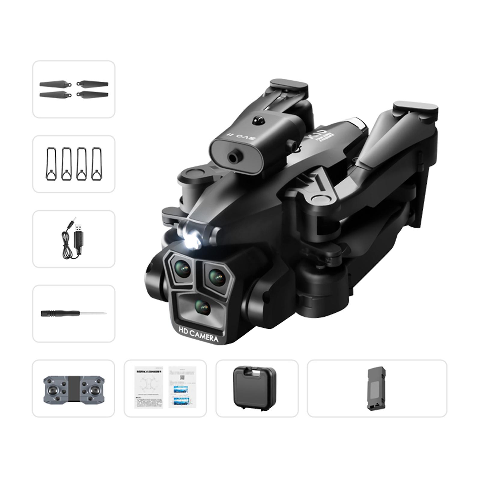 Portable Aerial-Drone with Three Camera 360° Flip Speed Adjustment Quadcopters Gifts for Kids Adults
