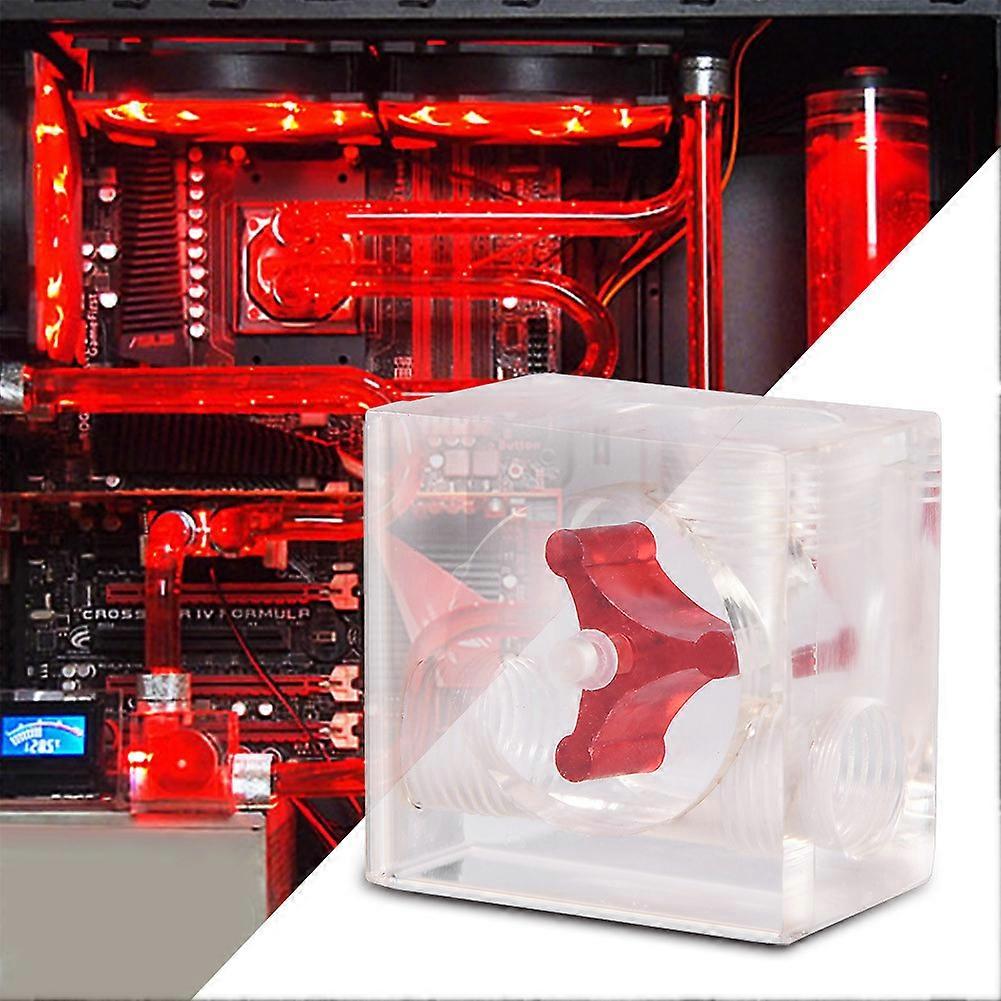 3 Impeller Flow Meter Indicator G1/4 Thread Acrylic Red Transparent