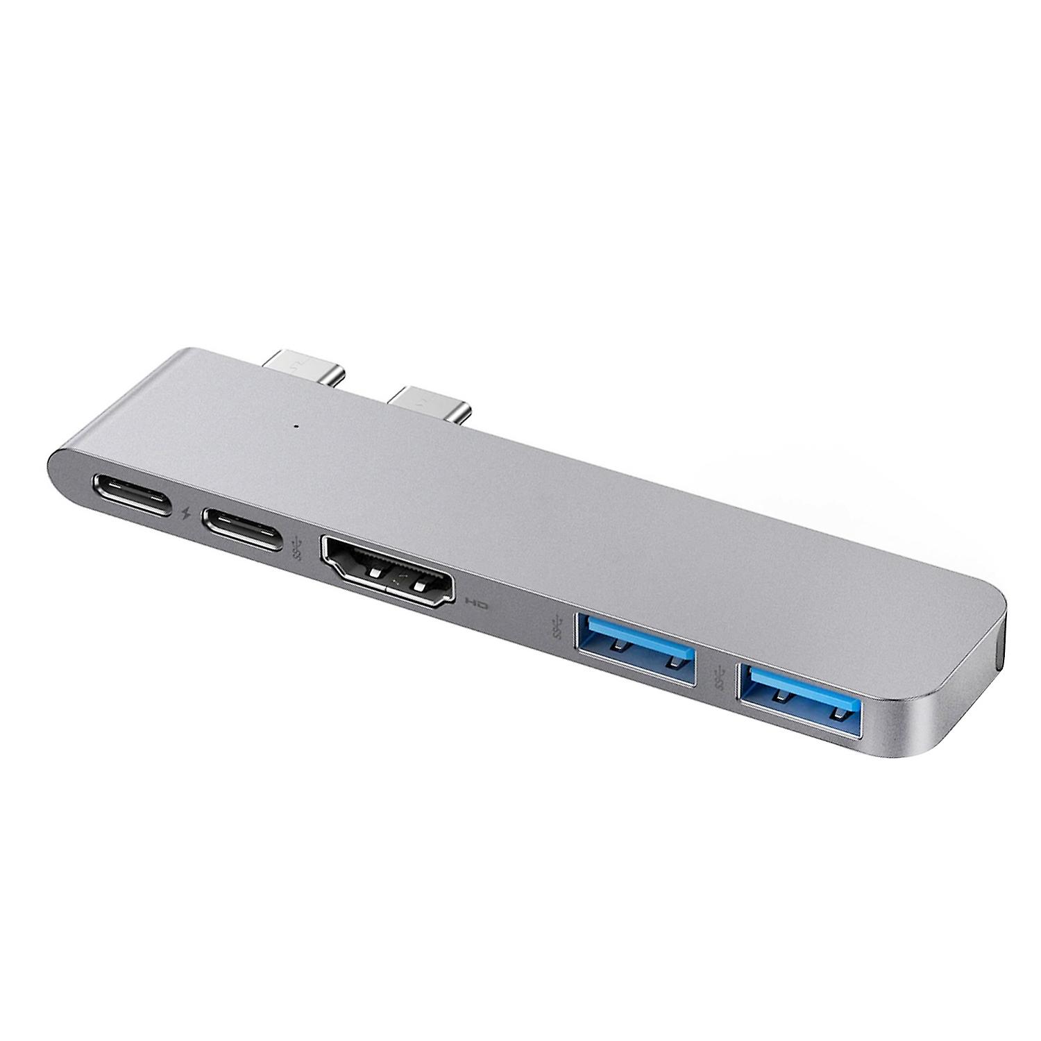 5-in-2-USB-C-Hub-Typ-C-Dockingstation-Multiport-Adapter mit 4K HD USB C-Datenladeanschluss kompatibel