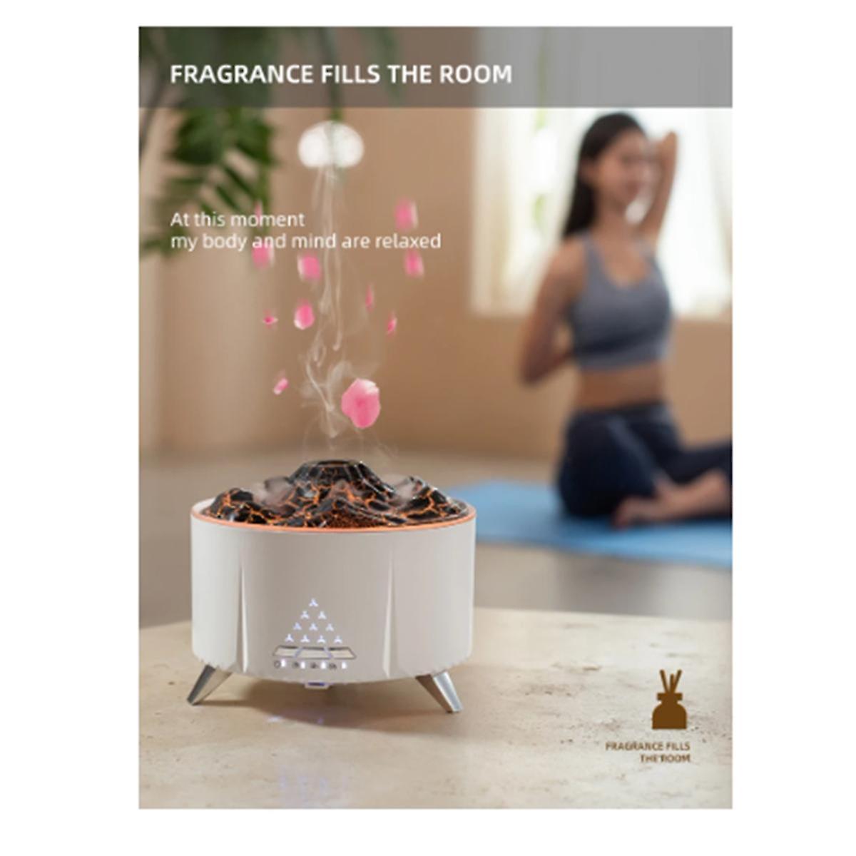 For Volcano Humidifier Flame Diffuser Fire AromaEssential Oils for Home Mini Air Smoking Jellyfish