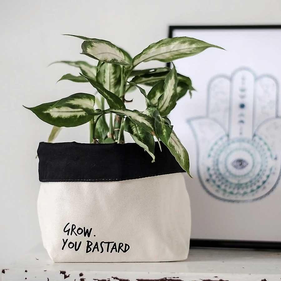 Canvas Plant Pot Holder - Grow. You B*stard