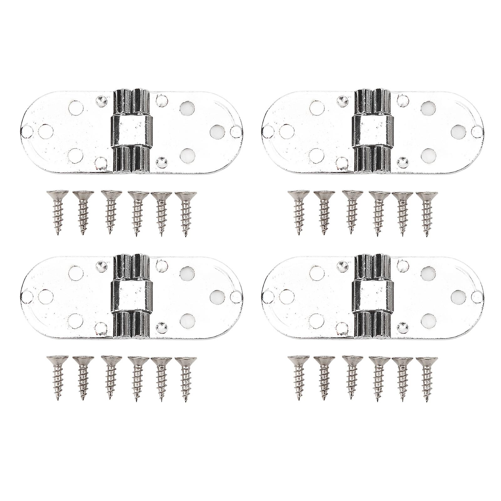 4 Sets 180 Degree Flap Hinge 0.09in Thickness Metal Folding Flip Top Hinge for Folding Table Sewing Machine Bright Chrome