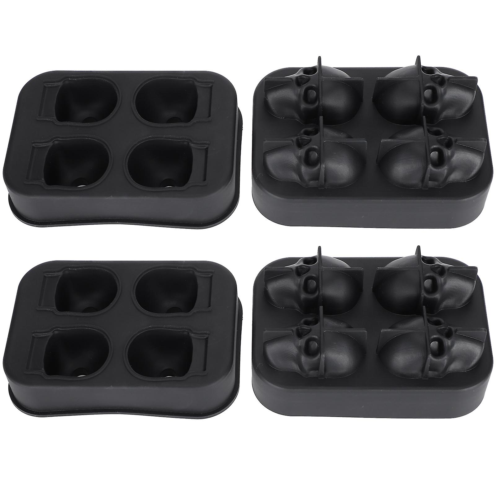 2Pcs Skull Shape Silicone Ice Cube Trays 11x8cm Baking Tool