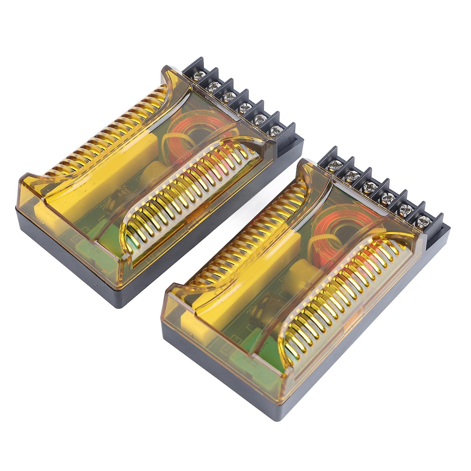 1 Pair Car Audio Crossover 2 Way Overcurrent Protection Reasonable Line Universal for Vehicle 