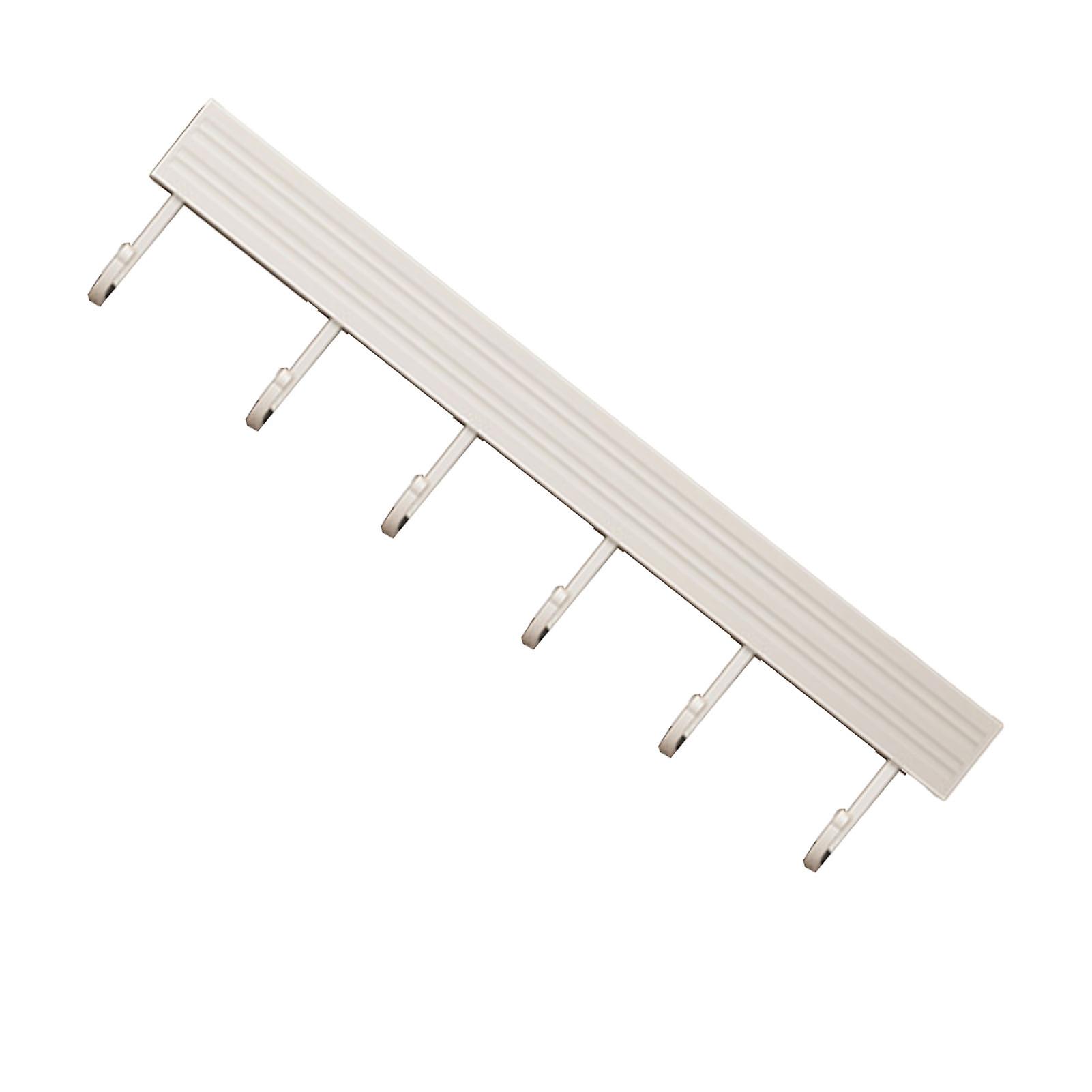 Wall Mounted Kitchen Hook Rack White 6 Hooks 30cm Space Aluminum