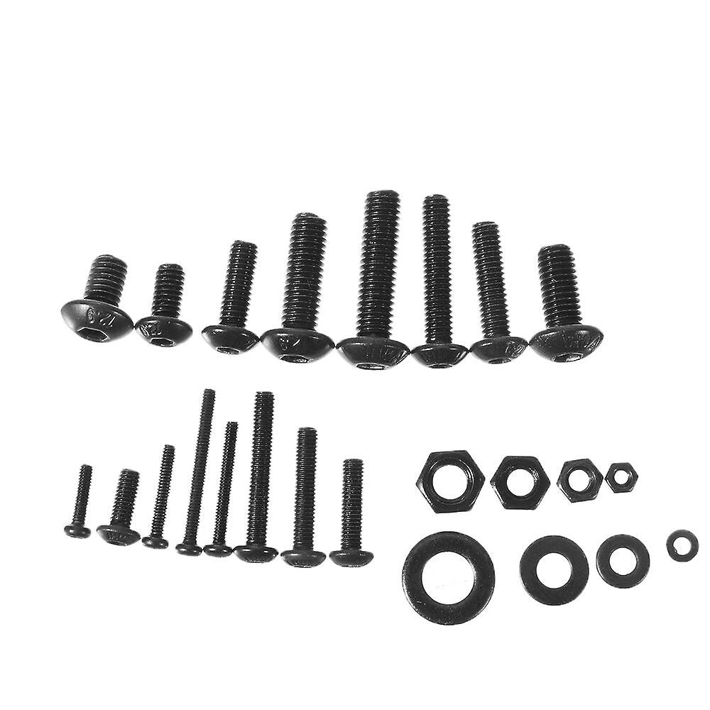 1060Pcs Alloy Steel 10.9 Grade Hex Socket Button Round Head Screws Bolt Assortment Kit M2 M3 M4 M5