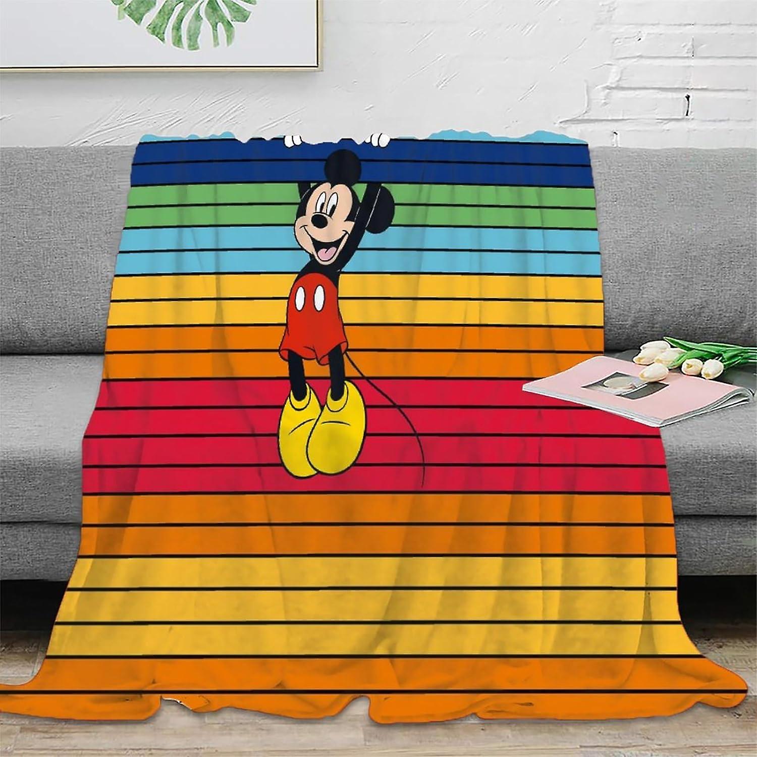 SHAARI Mickey Mouse Fleece Throw Blanket,Fluffy Soft Couch Blankets Warm Bed Flannel Blanket 3D Cartoon Mouse Travel Plush Blankets for Bedroom Living