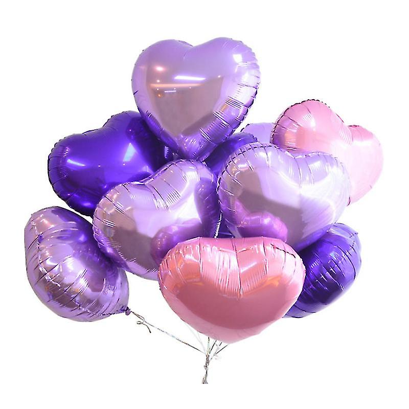12pcs Heart Shape Foil Balloons
