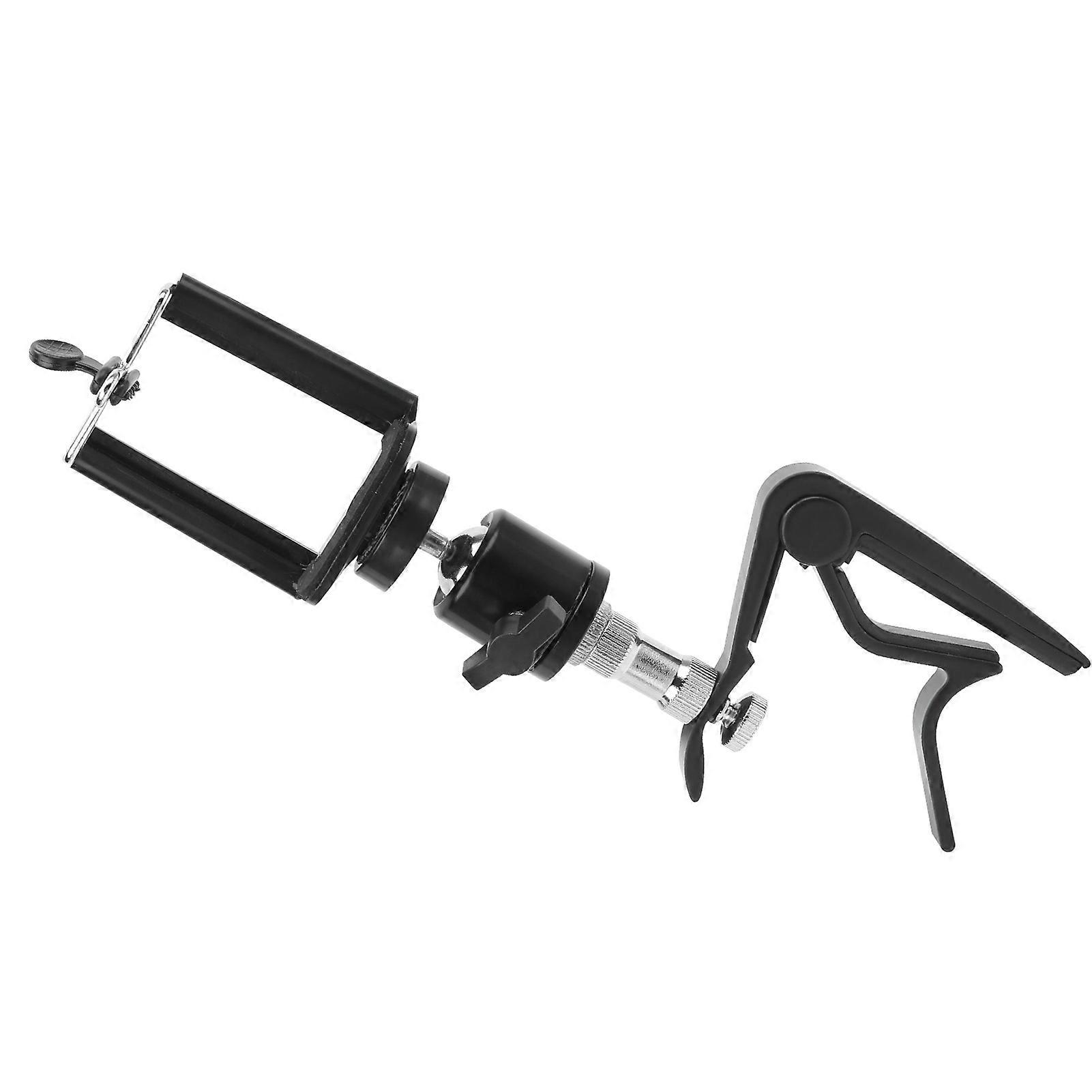 Adjustable Black Guitar Capo & Portable Phone Stand Holder
