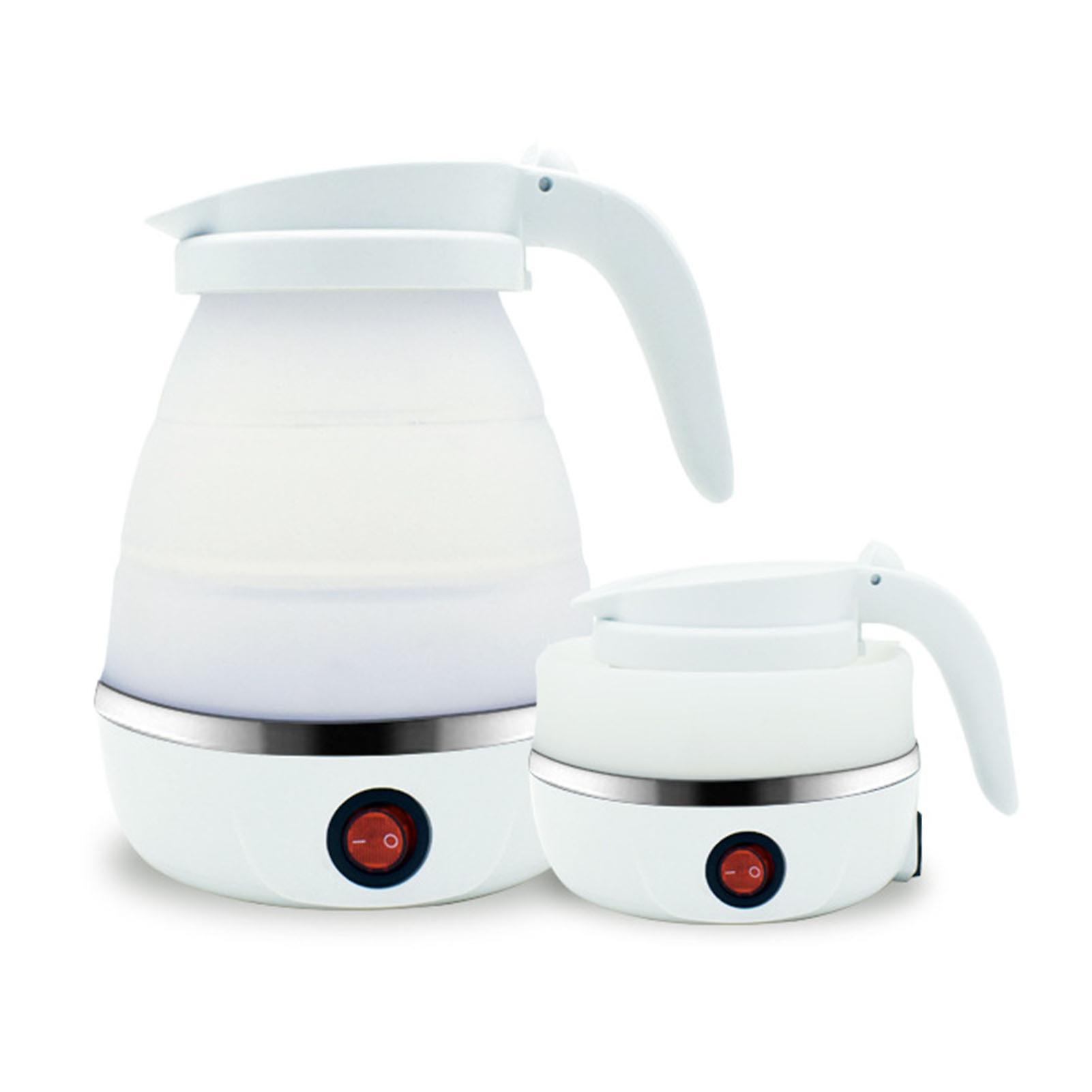 Foldable Silicone Electric Kettle for Travel, Coffee, Tea, Fast Boiling Water, White