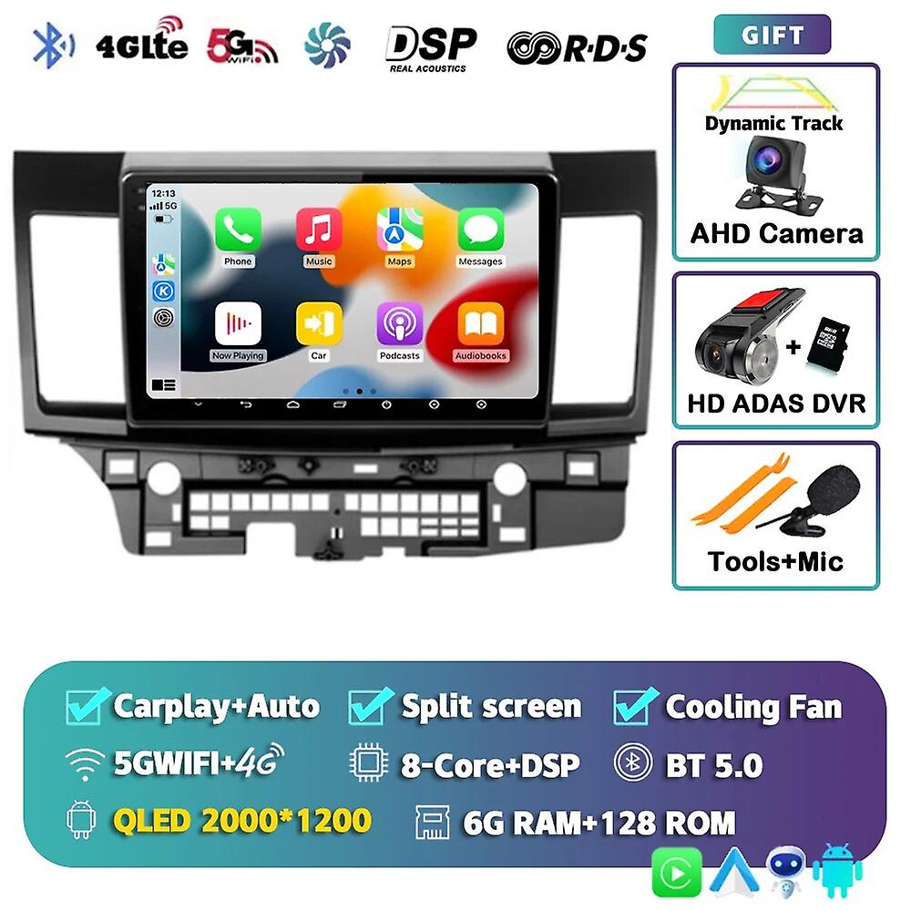 Android 13 Carplay Auto For Mitsubishi Lancer 10 Cy 2007 - 2017 Car Radio Multimedia Player Stereo Gps Wifi+4g Video Head Unit