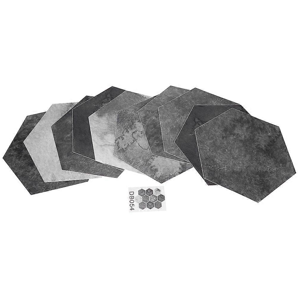 10pcs Simulation Hexagonal Unique Pattern Waterproof Non-slip Self Adhesive Tile Floor Sticker