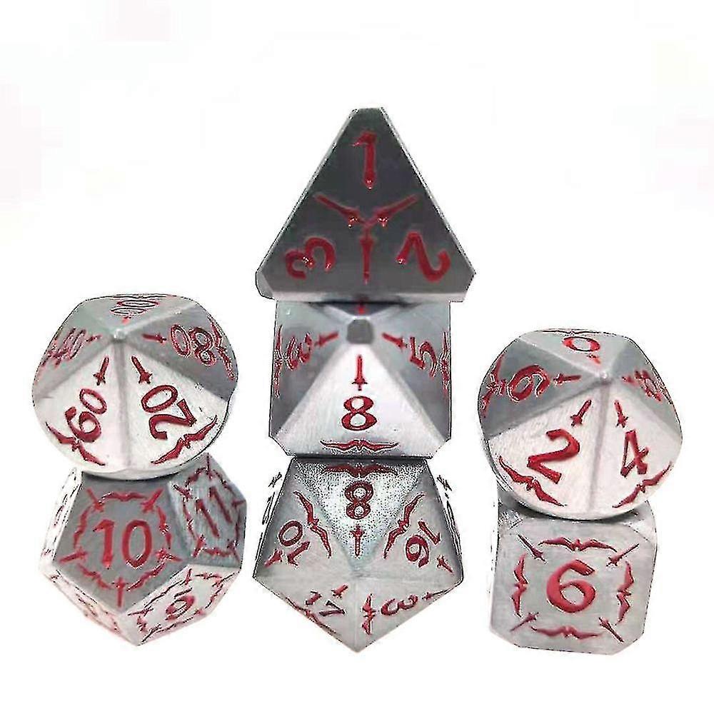 7pcs/set Alloy Polyhedral Dice For Dnd Rpg Mtg Dungeons  Dragons Table Game Toy