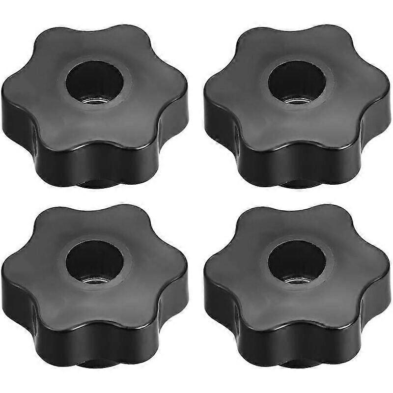4pcs M12 Clamping Handle Screw Knobs Star-Shaped Threaded Grip Perforated Screws