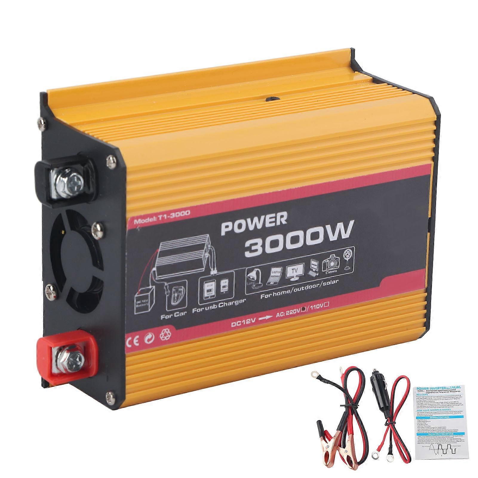 Car Inverter 3000W Dual USB Auto Power Converter Modified Sine Wave Transformer(DC12V AC220V ) E2U111