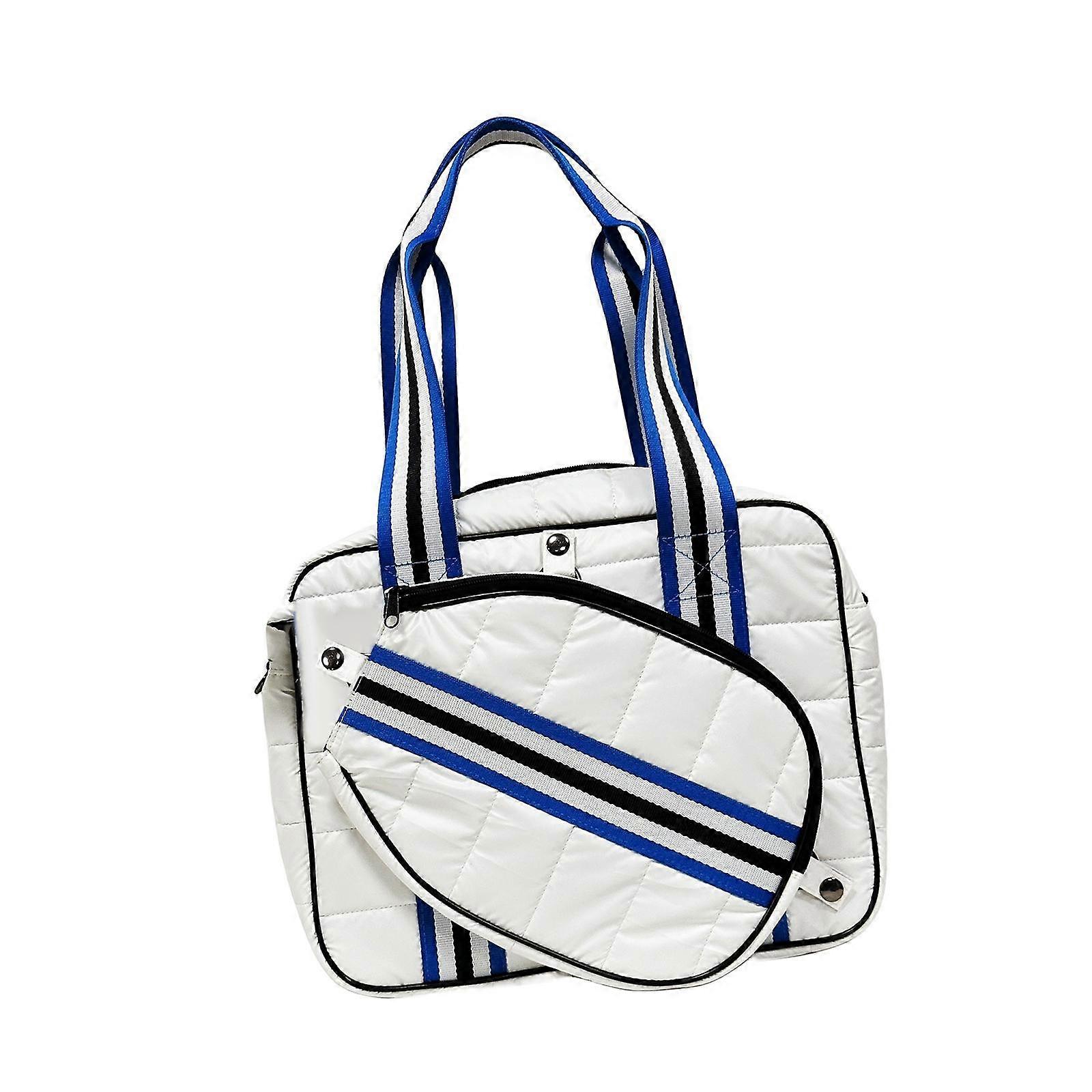 حقيبة مضرب التنس تخزين مضرب حقيبة حمل حقيبة يد تنس رياضية في الهواء الطلق أبيض