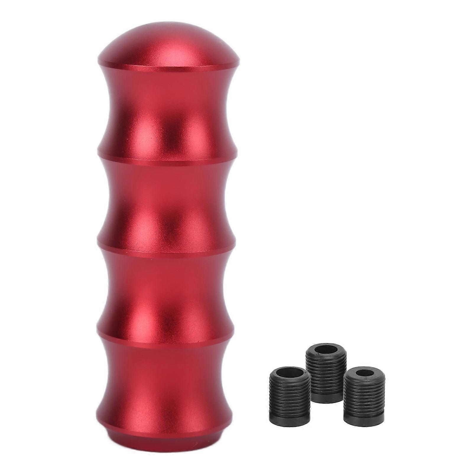 Pommeau de levier de vitesse universel en alliage d'aluminium, style bambou, pour réparation automobile, modification, rouge