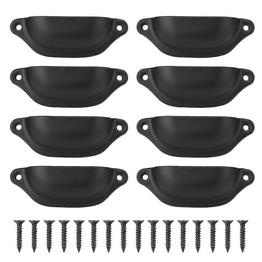 アンティークプルシェルハンドル半円形中国風家具プル薬チェスト本棚キャビネット引き出し(ブラック)