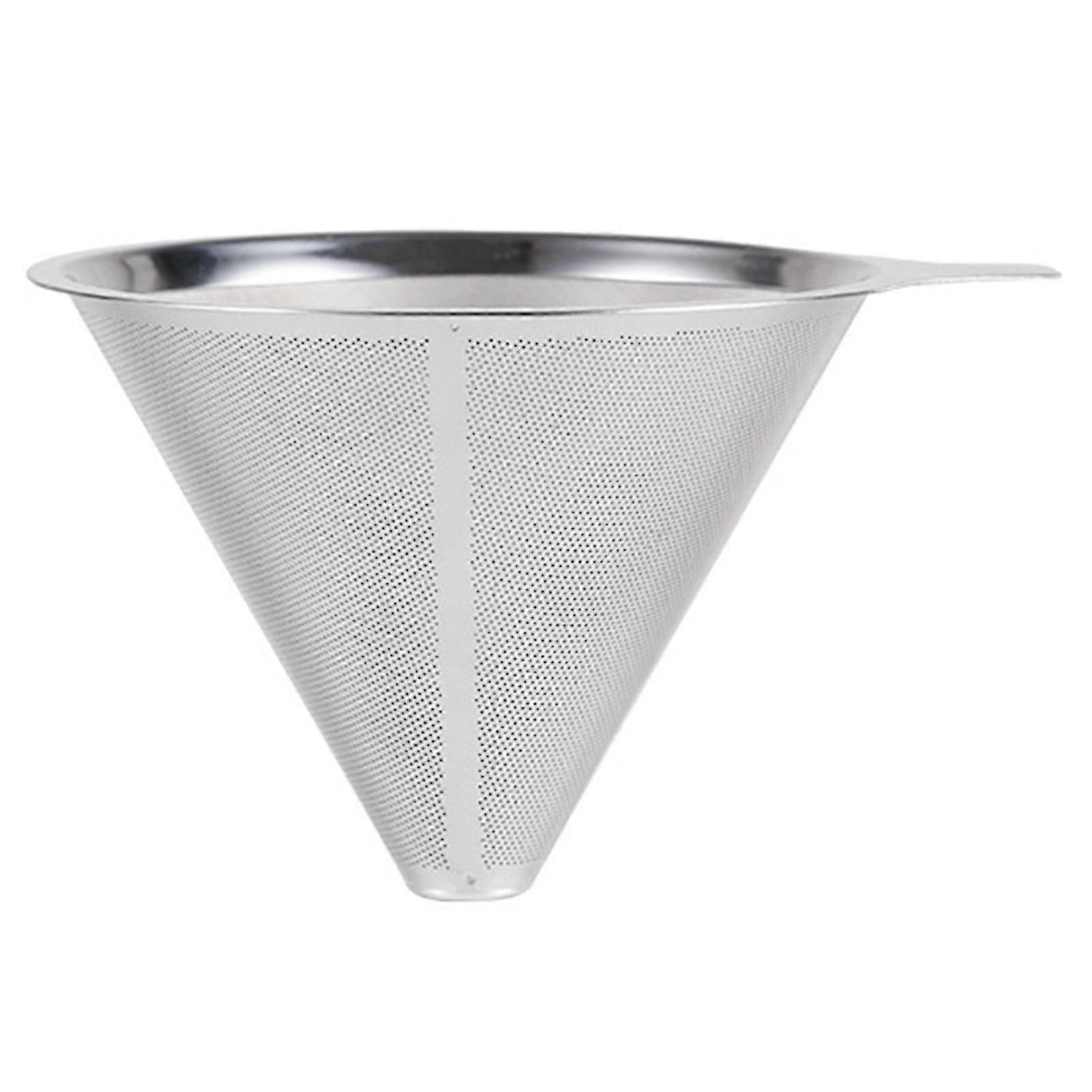 Coffee Filter 304 Stainless Steel Double Layer Fine Mesh Paperless Reusable Pour Over Coffee Dripper Cone Strainer Funnel Coffee Maker Accessories Ka