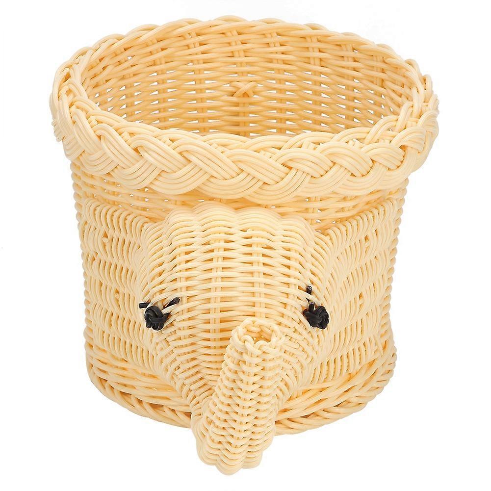 Elephant Shape Rattan Bread Fruit Snacks Storage Baskets Food Serving Baskets(Cream coloured)