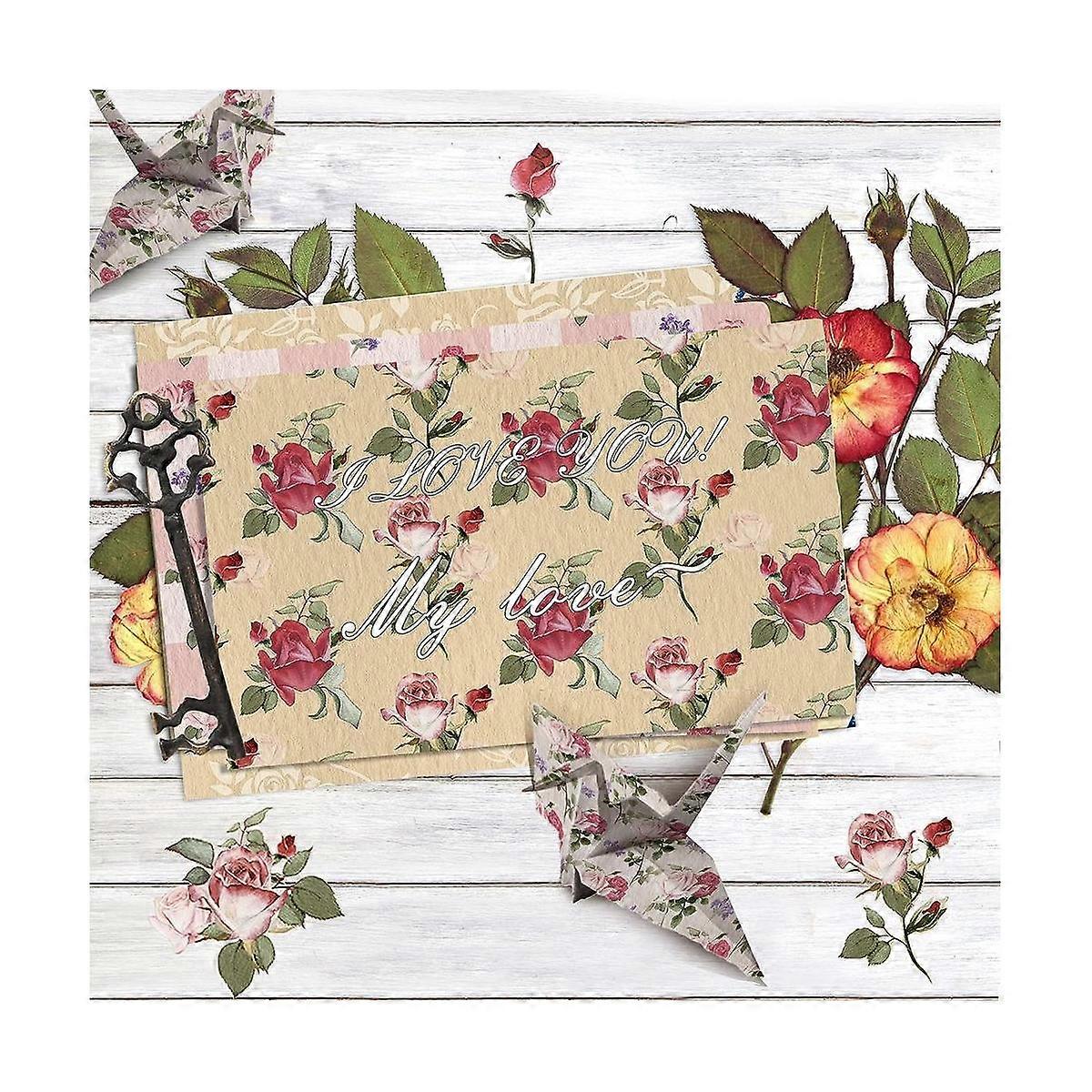 12x12Inch Double-Sided Watercolor Floral Cardstock, 24 Sheets Spring Scrapbook Paper, for DIY Makin