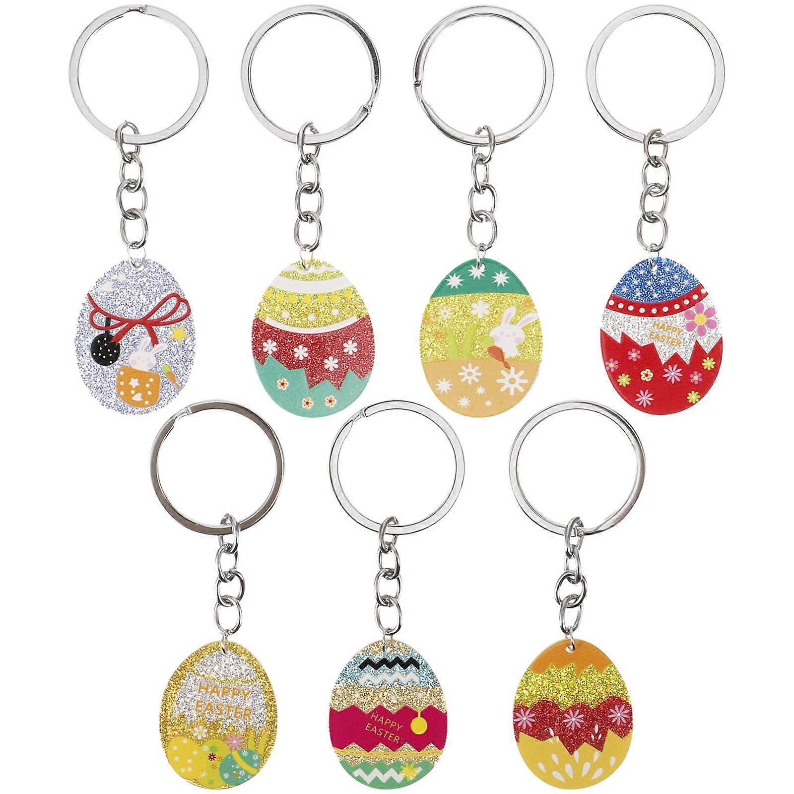 7pcs Easter Keychain Key Decoration Bag Hanging Decoration Purse Hanging Ornament Supply
